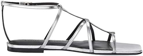 Sigerson Morrison Women's Fedora Flat Sandal, Silver, 7.5 | Image 5