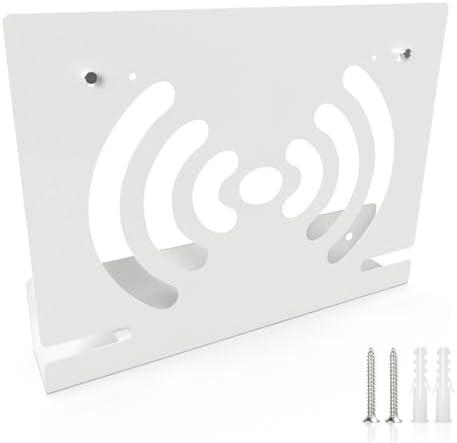 Supporto A Parete Per FritzBox In Metallo Con Gestione Cavi | Compatibile Con 7590, 7530, 7590AX, 6660 Cable, 5530, 8850, 6490, 6890, 7490 | JLNJLE Con Dissipazione Calore - 2
