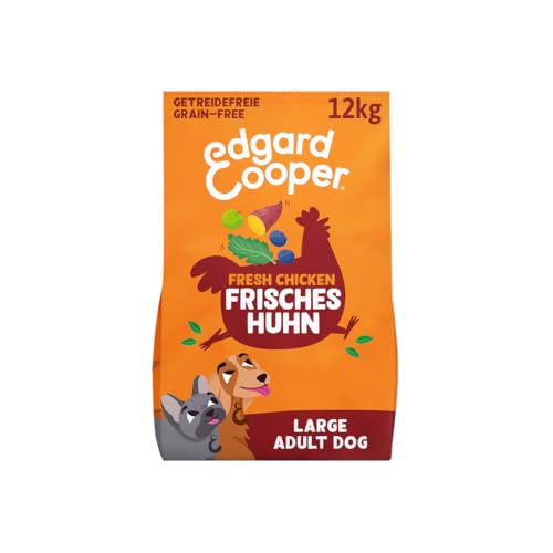 Edgard & Cooper Hundefutter trocken Getreidefrei für Large Adult Hunde (12kg), frisches Huhn, ausgewogene Ballaststoffe für die Darmgesundheit, mit Apfel, Süßkartoffel und Grünkohl, nie Fleischmehl