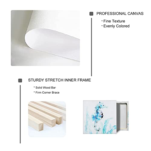 Zessonic Sea Turtle Wall Decor For Bathroom - Teal Sea Turtle And Seahorse Coastal Artwork With Texture Wall Art For Kids Room, Nursery Room, 12"X12"X2 #TOP4