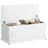 HOMCOM Coffre de Rangement, Banc de Rangement avec Couvercle Rabattable et charnières de s...