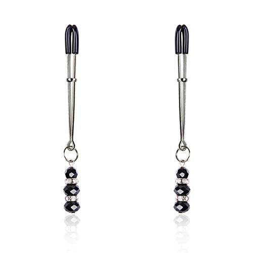 None Brand Clitoride Argenteo Capezzoli Morsetti Clip per Seno Perle di Vetro Clip per Seno Body Piercing Gioielli Pinze per capezzoli Gioco per Adulti