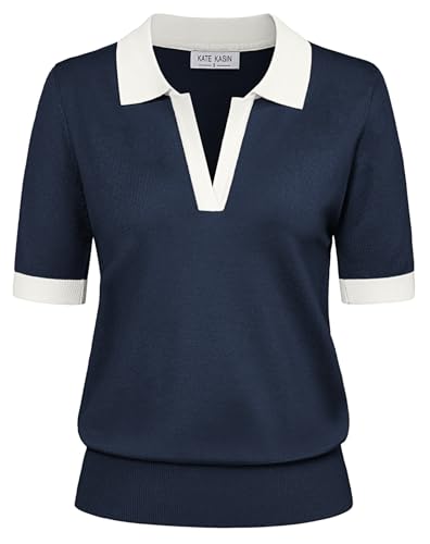 Jersey para mujer manga corta polo de punto de verano Kate Kasin