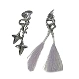 Pendientes de clip con borlas de moda, accesorios elegantes para la oreja, textura de aleación, adecuados para uso diario y eventos especiales, joyería de fiesta, One Size, como se describe, como se