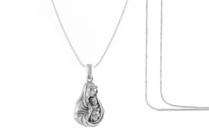 Pendentif en argent sterling Dieu Mère Marie chaîne corde pour femme