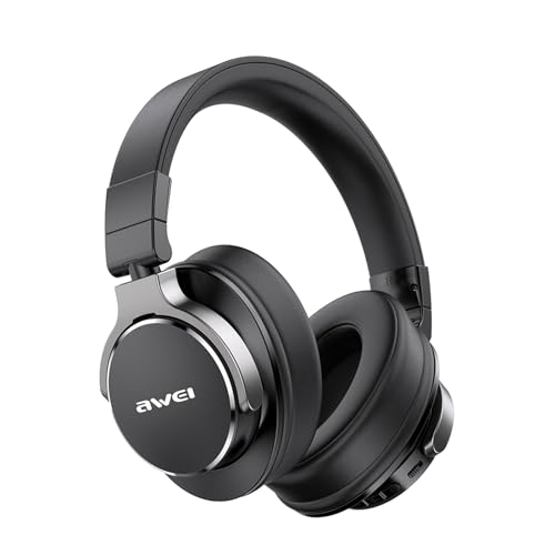 AWEI Wireless Noise Cancelling Headphones?Headphones Bluetooth?20H Playtime,Hi-Res Audio Deep Bass Comfort Fit Ear Cups for Travel, Home Office Over The ear Headphones Black