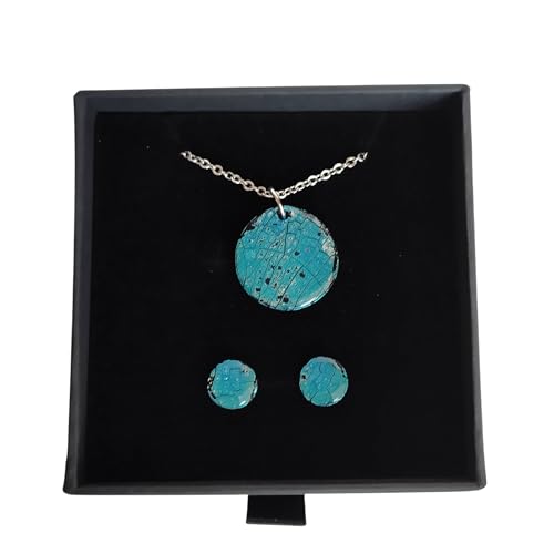 Sandra Complements | Pendientes Azules | Collar Azul y Pendientes para mujer | Conjunto de acero en Negro, Plata y Azul | Regalo para Mujer, Día de la Madre, Navidad | Edición Limitada