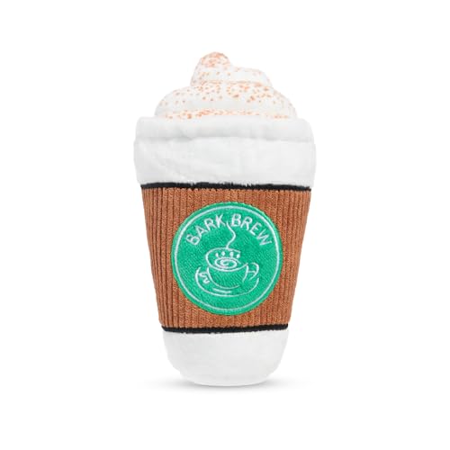 BARK Dog Toy Cup of BARK Roast Squeaky Toy For Dogs Plush Cappuccino Coffee Cup
