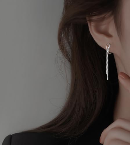 SLUYNZ 925 Sterling Silver Hoop Earrings Chian for Women Teens Huggie Earrings Dangling2