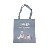 Half Moon Bay Books Transported Her Into New Worlds - Matilda - Bolsa de compras reutilizable de 15 x 13 pulgadas, 100% algodón reciclado, gris pizarra, 15 x 13 pulgadas, Matilda Gris, 15 x 13 Inch,