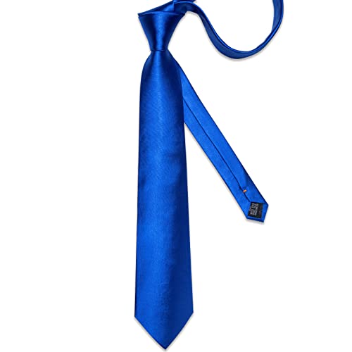 Image of DiBanGu Mens Solid Color Tie and Pocket Square Set Woven Silk Plain Necktie & Handkerchief for Men Wedding Party Formal