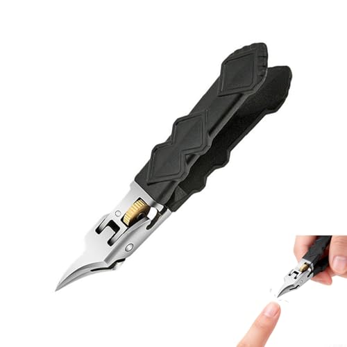Black Anti-Slip Grip Gear Lock Nail Clipper Set, with Ultra-Sharp Tips for Precise Access to Nail Grooves, Toenail Clippers for 