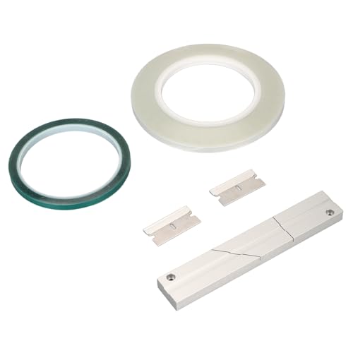 1/4 10 Zoll Spleißblock-Kit, Aluminium-Bandmedien mit Offener Spule und 2 Spleißband-Vorlaufband-Medienklingen für Revoxsonido