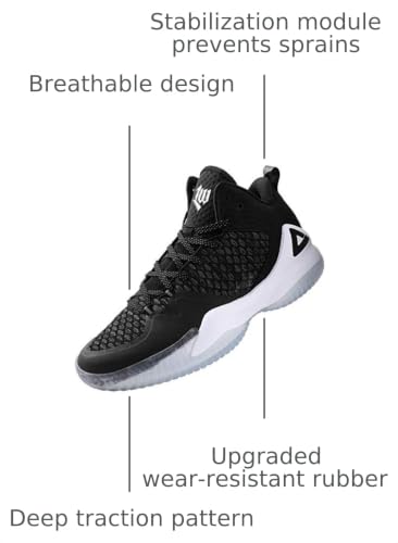Image of PEAK High Top Mens Basketball Shoes Lou Williams Streetball Master Breathable Outdoor Sneakers Cushioning Shoes for Fitness