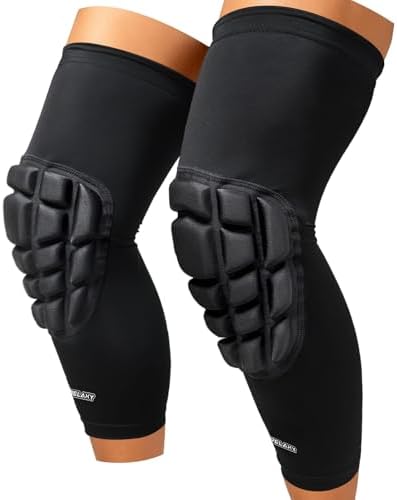 Frelaxy 3D Protective Knee Pads Compression Leg Sleeves, Padded Knee Support for Wrestling, Basketball, Volleyball, Training, Knee Protective Gear for Youth, Women & Men (1 Pair)