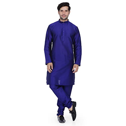 Image of Royal Kurta Men's Silk Blend Kurta & Churidaar Pyjama Set