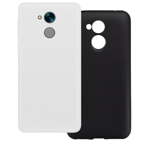 UOGNADGD 2-Pack TPU Case Compatible with Huawei Honor 6A Pro Phone Cover - Shockproof Flexible Protective Accessories with Precise Cutouts (White+Black)