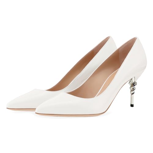 YDN Women's Chic Pointed Closed Toe Mid Heel Pumps Candy Cane Slip On Stilettos Slide Dress Shoe for Party Size 4-15 US