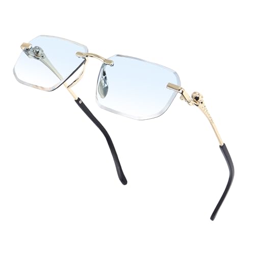 Image of Dervin Rimless Rectanglular Sunglasses For Men and Women | Unisex Frameless Sun Glasses Shades