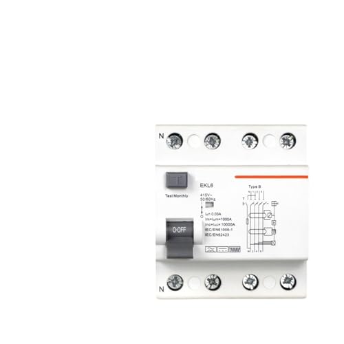 Interruptor diferencial Tipo B EKL6-100B 2P 40A 300mA para carril DIN 2