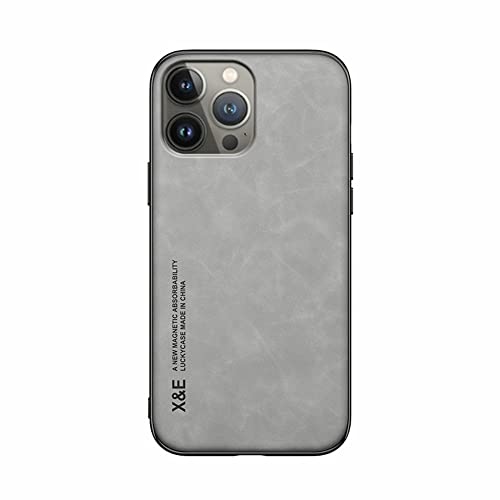 Kepuch Silklike Case for iPhone 14 Pro Max - Cover Bumper Built-in Metal Plate for iPhone 14 Pro Max - Gray