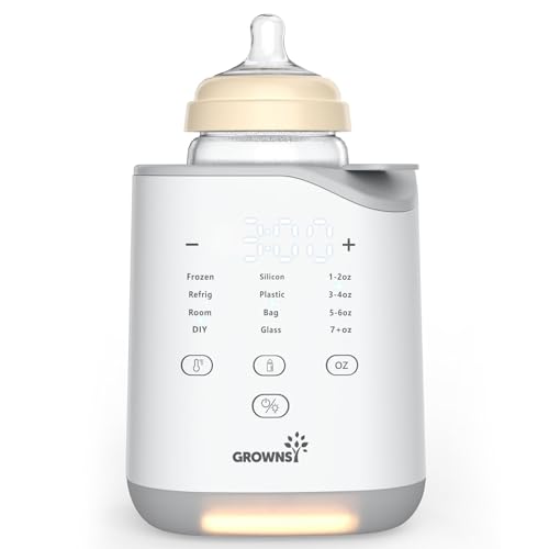 Image of Grownsy Bottle Warmer for Night Feeding, Fast Baby Bottle Warmer for Breastmilk, Smart Temperature Control, with Timer, Thaw, Food Heater, Night Light, Calentador De Biberones for All Bottles