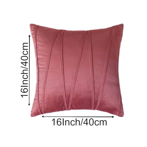 Image of Amazon Brand - Umi Decorative Striped Throw Pillow Covers 16 X 16 Inch,Soft Solid Velvet Pillow Covers Cushion Case with Zigzag Pattern for Sofa Bedroom 40 X 40 Cm (Pack of 5) Blush