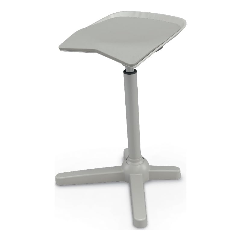 Elate Perch 33.8" Adjustable Polyurethane Stool with Steel Base in Gray
