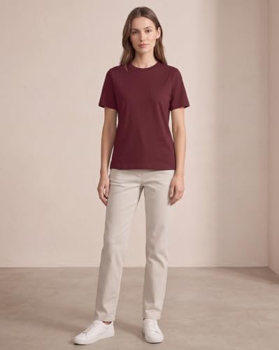 Image of NOBERO 100% Cotton T-Shirts for Women Stylish | Regular Fit | Solid T Shirts for Women 180 GSM Combed Cotton | Crew Neck Half Sleeve
