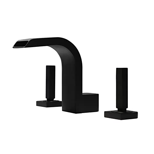 Robinet de salle de bain cascade noir mitigeur lavabo laiton