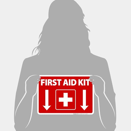 image for Sigo Signs First Aid Kit Sign, (2 Pack) Sticker, 10x7 Inches, 4 Mil Vi