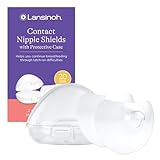 Lansinoh Contact Nipple Shields for Nursing Mothers, Ultra-Thin Soft & Flexible Medical-Grade Silicone Shields Designed for Sensitive Nipples and Latch-On Support, with Protective Case, 20mm, 2 Count
