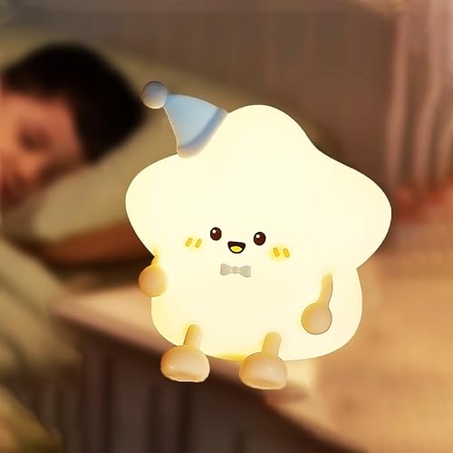 La Mejor Recopilación de Iluminación infantil nocturna al mejor precio. 43 Luz Nocturna Infantil de Estrella,USB Recargable Estrella Silicona LED Lámpara de Noche para Niños,Regulable de Silicona Táctil Lámpara, Lamparas de Mesita de Noche para...