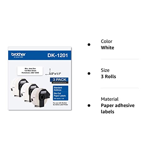 Image of Brother Label Printer Genuine DK Label Rolls (DK-1201 & DK-12043PK)