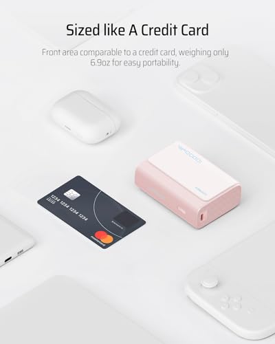 Image of CUKTECH 30W Mini Power Bank, 10000mAh Portable Charger PD3.0 Fast Charging, Dual-Charging Ports Battery Pack, Compatible with iPhone 16 /15 /14 /13 Series, Samsung S24 /S23 /S22, iPad, AirPods, etc (Pink)