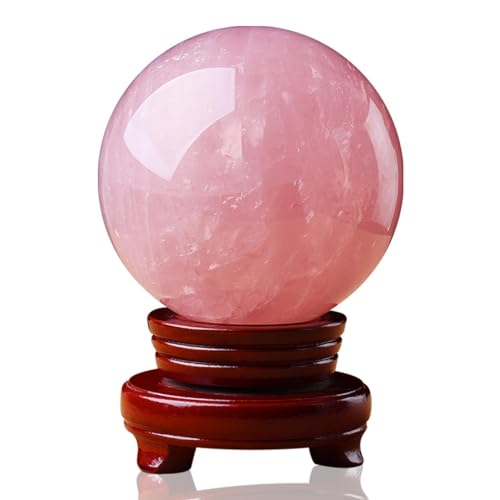 Boucle de Rose Quartz 3cm avec Base | Sphère en Cristal Naturel