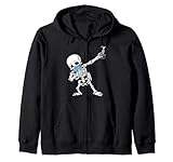 halloween dabbing scheletro bambino ragazzi bambini divertente dab felpa con cappuccio