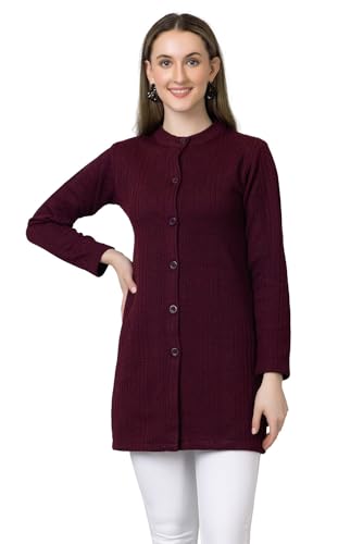 Image of HIFZAA Womens Woolen Long Cardigan Sweater for Women Winter wear for Ladies M to 4XL