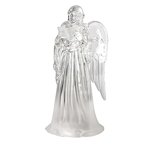 hellum LED Engel Figur mit Buch, Engel mit Farbwechsel, Dekoration bunt beleuchtet, Batterie (3X AAA Nicht inkl) Weihnachten Dekoration, Weihnachtsengel Figuren, Tischdekoration Weihnachten 567120