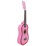 Mini Akustikgitarre aus Holz, 58,4 cm, 6 Saiten, Musikinstrument, Geschenk, Rosa