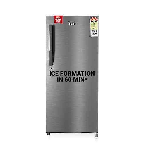 Haier 190L 5 Star Direct Cool Single Door Refrigerator (2023 Model, HED-205DS-P, Dazzle Steel)
