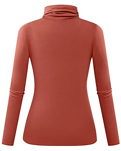 Image of Herou Womens Long Sleeve Turtleneck Slim Fitted Lightweight Casual Active Layer Tops Shirts
