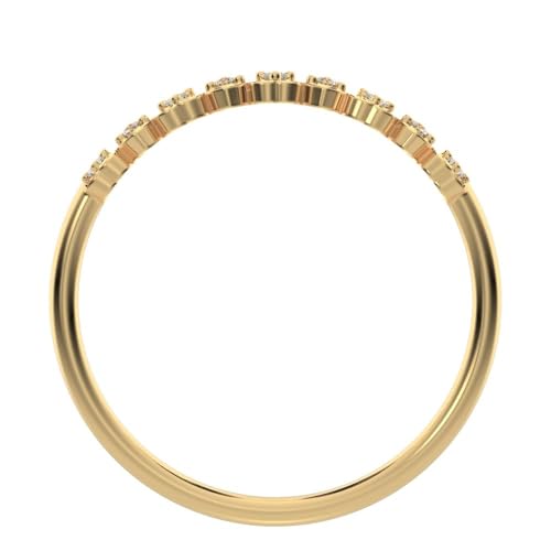 Clara Pucci 0.09 Ct Round Cut Moissanite Dainty Minimalist Stackable Half Eternity Heart Light 14K Solid White Gold Everyday Wedding Band2