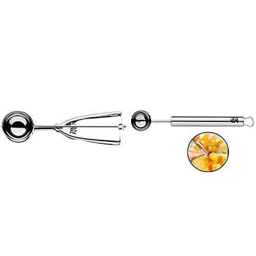 WMF Gourmet Cuchara para Helado, Acero Inoxidable Pulido + Moldeador Universal Profi Plus, Acero Inoxidable Pulido, 2.5 cm