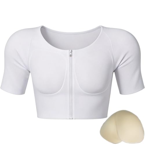 Camiseta interior sin mangas de compresión pectoral con relleno Muteitt 2