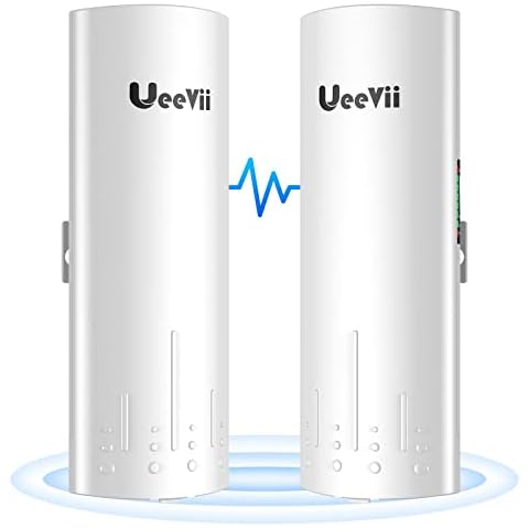 Wireless Bridge,UeeVii CPE450 5.8G Access Point to Point WiFi Bridge Outdoor to Shop Barn Garage Building,Plug and Play,3KM Long Distance,14dBi Antenna,24V PoE Injector,2 RJ45 LAN Port,2PCS Cover