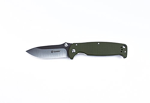 Ganzo G742 Tactical Folding Knife 440C Blade G10 Handle Frame Lock (Green)