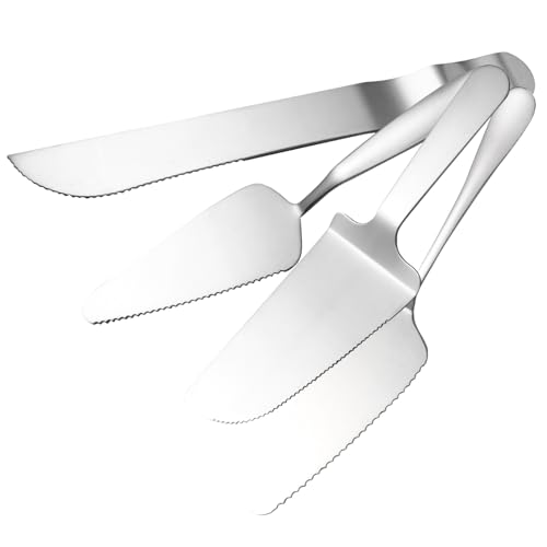 AUTSUPPL 4pcs Cake Spatula Pizza Fondant Cutters Bread Scraper Bbq Spatula Cake Pan Steel Dessert Cutter Grill Scraper for Griddle Cake Scraper Smoother Triangular Cake Stainless Steel