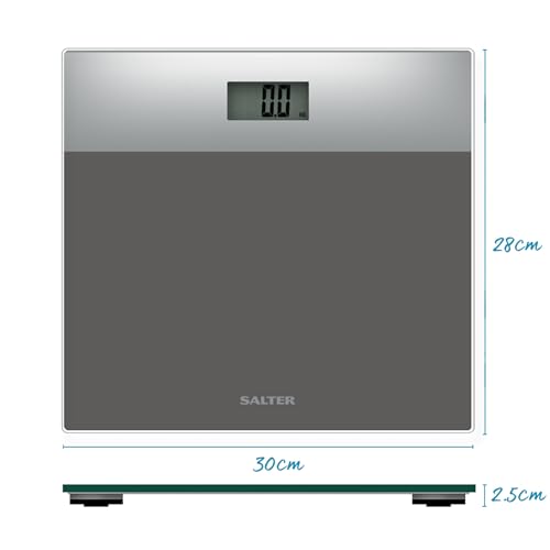 Salter Digital Bathroom Scale – Easy Read LCD Display, 180 kg/ 28 st Capacity, Instant Read Step On Activation, Battery Included, Neat Storage, 15 Year Guarantee, Two Tone Design, Silver/Grey - Image 5