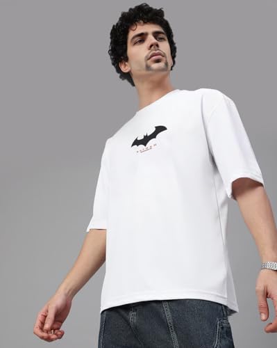 Image of Men's Oversized Batman T-Shirt - Cotton Half Sleeve Graphic Tee | Superhero Printed Casual T-Shirt for Men